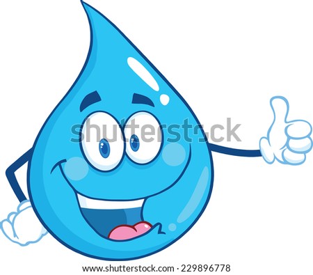 Water Drop Character Isolated On White Stock Vector 125347814 ...