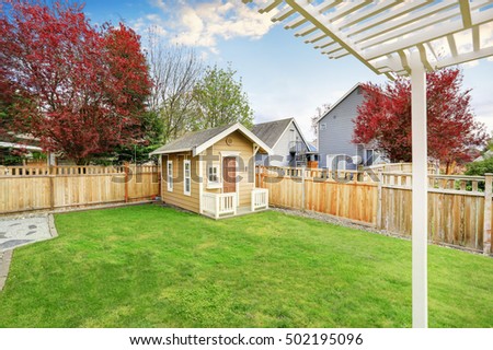 Small Wooden Shed Back Yard American Stock Photo 502195096 