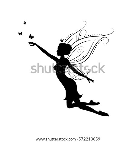 Silhouette Fairy Template Fairy Cut Laser Stock Vector 572213059 ...