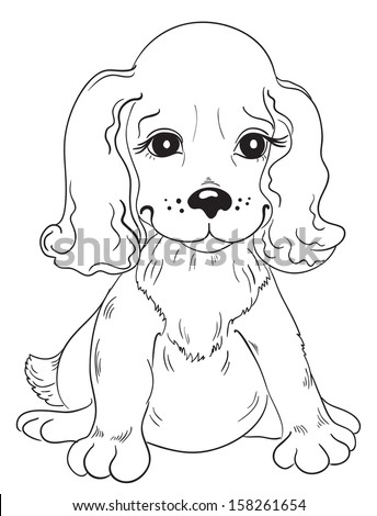 Cute puppy - stock vector