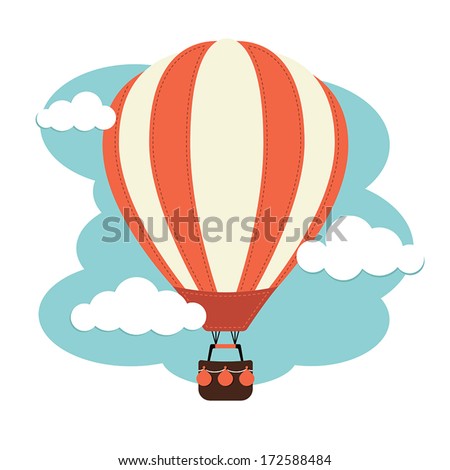 Hot Air Balloon and Clouds