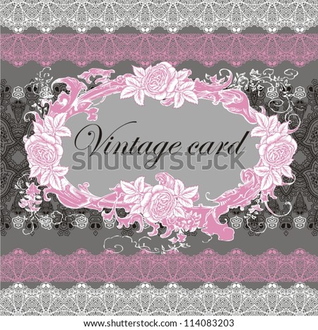 Ornamental card lacy flower