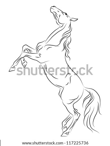 Vector Horse Rearing Sketch Stock Vector 117225736 - Shutterstock