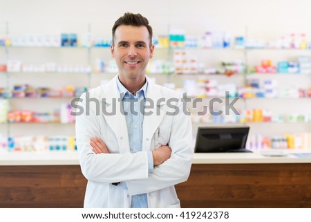 Pharmacist in drugstore