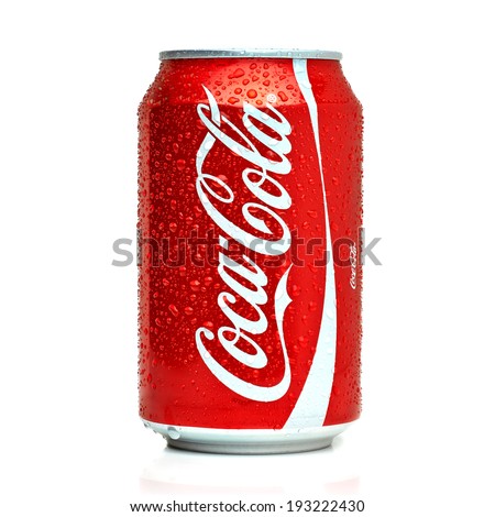 ANKARA TURKEY - May 17, 2014 Editorial photo of Classic Coca-Cola can on White Background. Coca-Cola Company is the most popular market leader in Turkey.