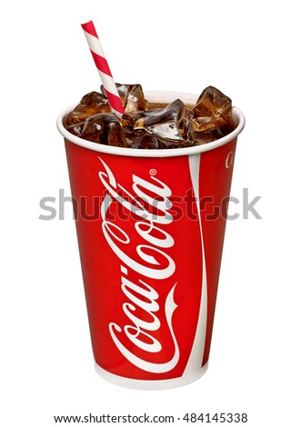 ANKARA TURKEY - Septembre 15, 2016 Editorial photo of Classic Coca-Cola cup on white background. Coca-Cola Company is the most popular market leader in Turkey.