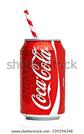 ANKARA TURKEY - Decembre 15, 2016 Illustrative Editorial photo of Classic Coca-Cola cup on white background. Coca-Cola Company is the most popular market leader in Turkey.