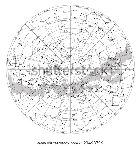 High Detailed Sky Map Southern Hemisphere Stock Vector (Royalty Free ...