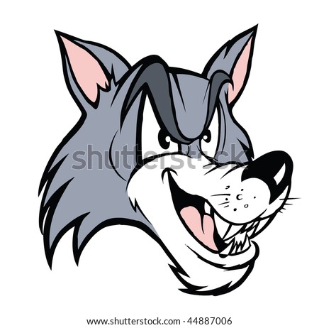 Cartoon Vector Illustration Wolf Face Stock Vector 44887006 - Shutterstock