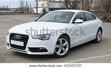 BIYSK, RUSSIA - CIRCA, APRIL 2017: Car Audi A5, parked on the city street.