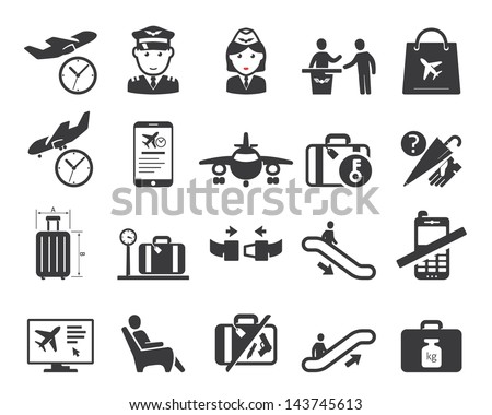 Airport icons set