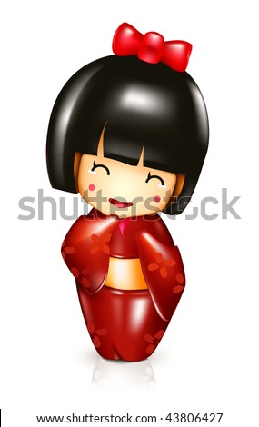 Japanese doll, vector