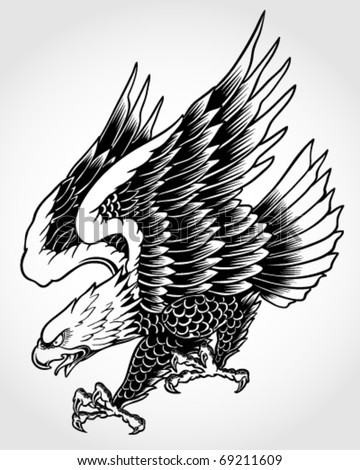 Swooping Tattoo Eagle