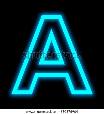 Glowing Neon Font Big Letter Stock Illustration 53842126 - Shutterstock