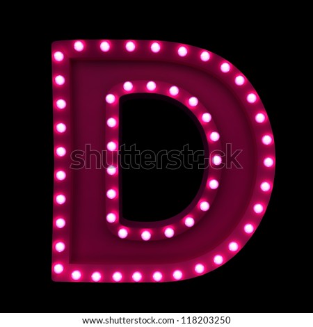 Letter D Neon Lights Isolated On Stock Illustration 118203250 ...