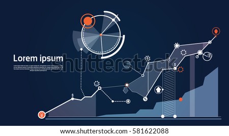 Analysis Finance Graph Financial Business Chart Flat Vector Illustration