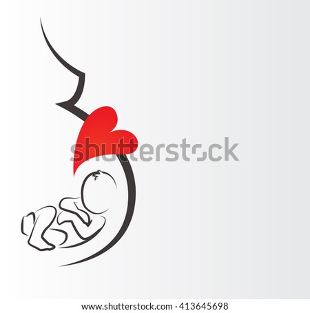 silhouette pregnant woman illustration . poster and logo design