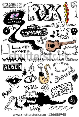 Rock And Roll Doodles Stock Images, Royalty-Free Images & Vectors ...