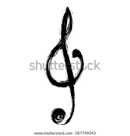 Grunge Musical Notes Treble Clef Vector Stock Vector 587749043 ...