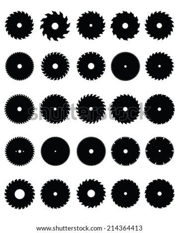 Black Silhouettes Circular Saw Blades Vector Stock Vector (Royalty Free ...