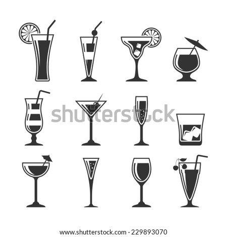 Cocktails set.