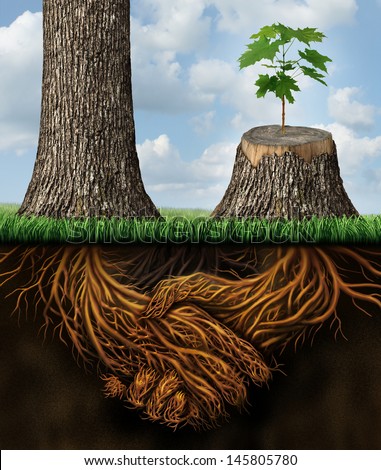 Strong Deep Business Roots Tree Trunk Stock Illustration 111724478 ...