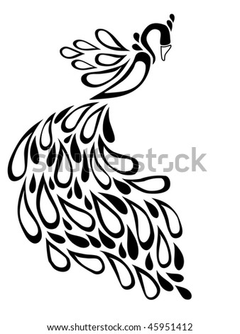 Abstract Black Peacock Stock Vector 45951415 - Shutterstock