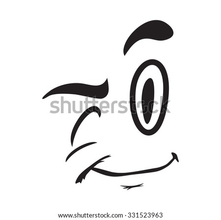 Wink Face Expression Cartoon Vector Illustration Stock Vector (Royalty