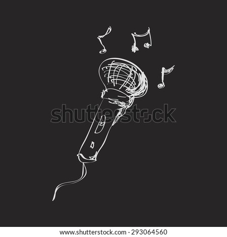 Hand Draw Sketch Microphone Stock Vector 464550764 - Shutterstock