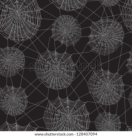 Realistic Spider Web Over Black Background Stock Vector 123271915 ...