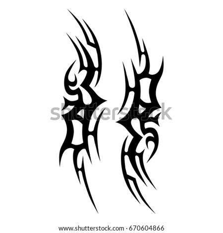 Tribal Tattoo Art Designs Sketched Simple Stock Vector 670604866 ...