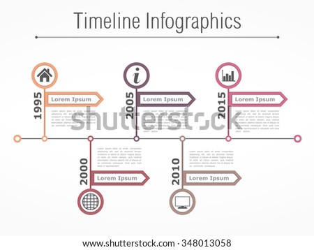Horizontal Timeline Infographics Design Template Vector Stock