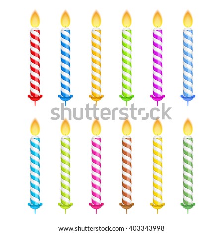 Set Color Birthday Candles Stock Vector 176061863 - Shutterstock