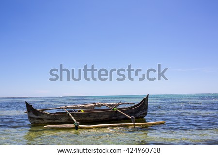 outrigger canoe south tarawa kiribati stock photo