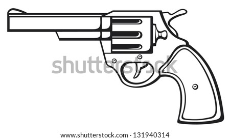 handgun (pistol vector, old revolver)