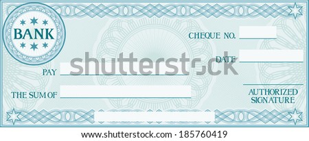 Blank Check Business Cheque Design Stock Illustration 185760419 ...
