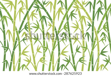 vector background with green bamboo stems