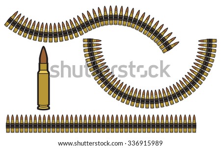 Bullet Belt Stock Vector 336915989 - Shutterstock