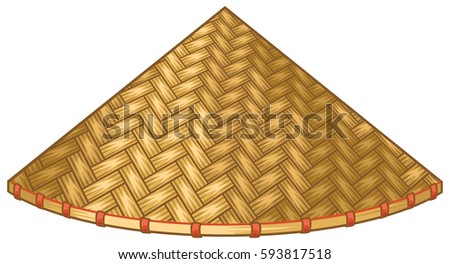 Asian or Chinese conical straw hat vector illustration