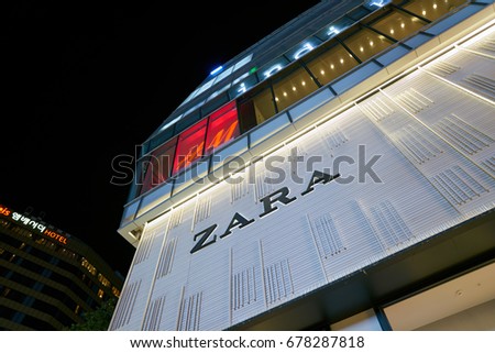 SEOUL, SOUTH KOREA - CIRCA MAY, 2017: Zara stpre in Seoul.