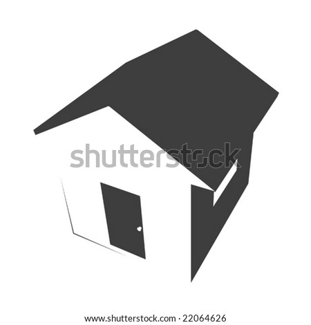 Black Silhouette Broken House Illustration Disaster Stock Vector ...