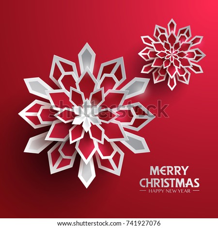 Paper Graphic Christmas Snowflakes Christmas Decoration Stock Vector ...