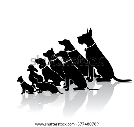 Download Group Sitting Dogs Different Breeds Dog Stock Vector ...