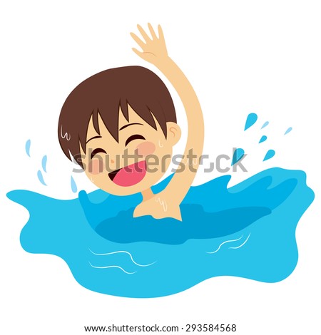 Boy Swimming Pool Cartoon Vector Illustration Stock Vector 100040579 ...