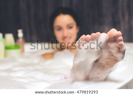 Asian Woman Washing Bathtub 56