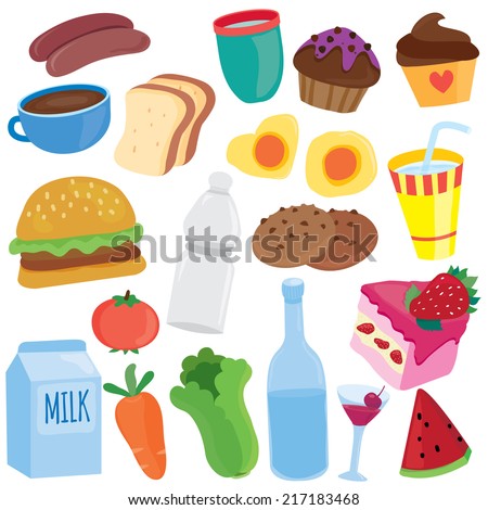 Cute Cartoon Hand Drawn Food Image Stock Vector 294547424 - Shutterstock