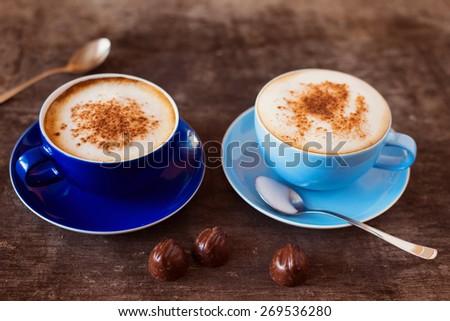 Two Coffee Cups With Coffee Two Coffee Cups With Coffee