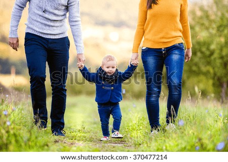 Happy family in nature