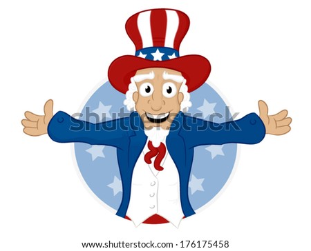 Funny Man Uncle Sam Hat Cooking Stock Vector 52783654 - Shutterstock