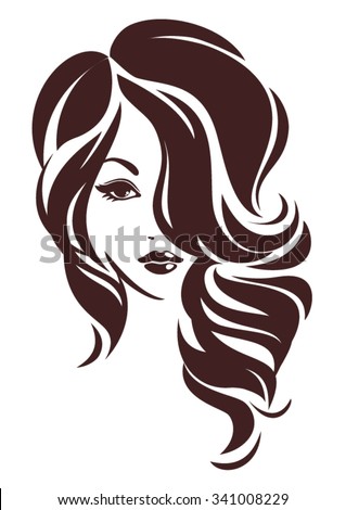 Girl Hair  Loose Vector Logo  Design Stock Vector Royalty 